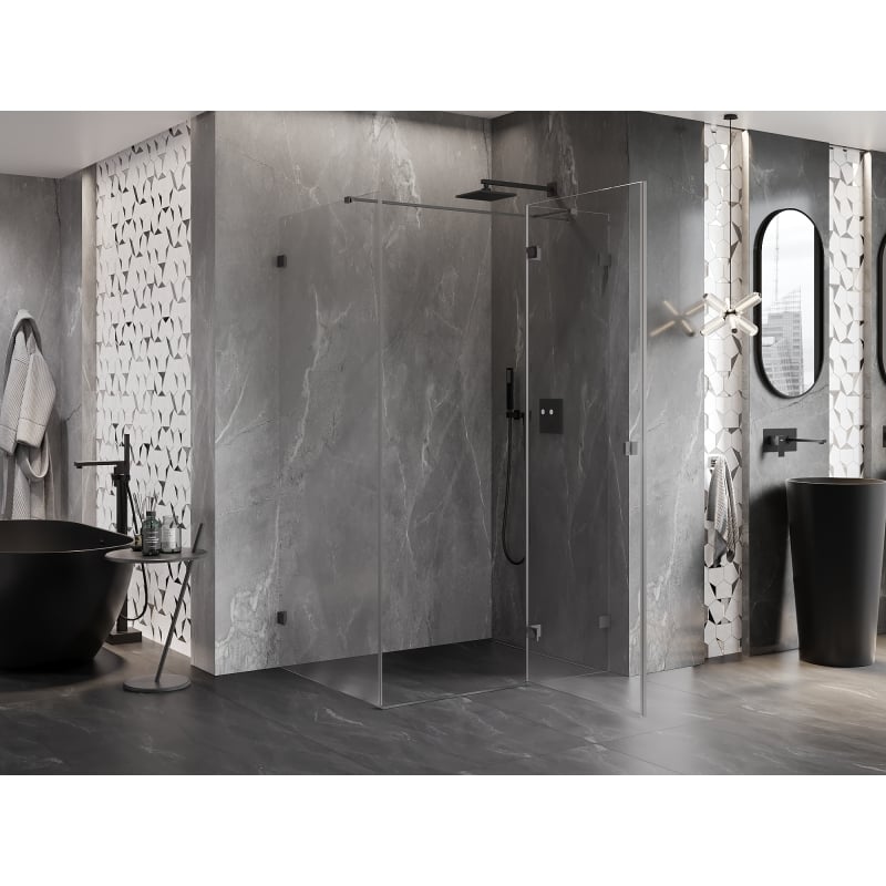 Mexen Lunar T kabina prysznicowa uchylna prawa 70 x 80 cm, transparent, gun metal - 834T-070-080-95-00-P