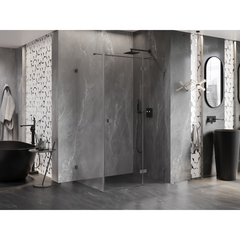 Mexen Lunar T kabina prysznicowa uchylna prawa 70 x 80 cm, transparent, gun metal - 834T-070-080-95-00-P