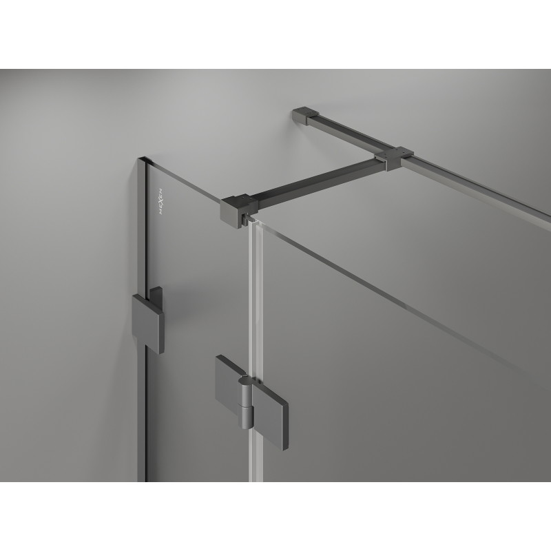 Mexen Lunar T kabina prysznicowa uchylna prawa 70 x 80 cm, transparent, gun metal - 834T-070-080-95-00-P