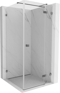 Mexen Lunar T parem avanev dušinurk 80 x 80 cm, läbipaistev, püssimetall - 834T-080-080-95-00-P