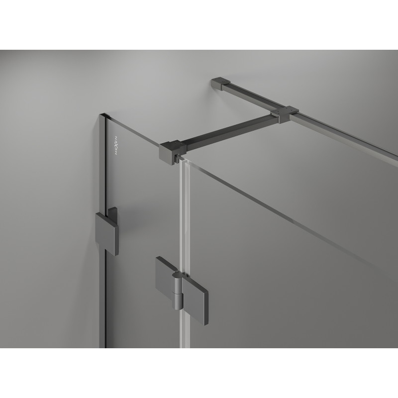 Mexen Lunar T kabina prysznicowa uchylna prawa 80 x 90 cm, transparent, gun metal - 834T-080-090-95-00-P