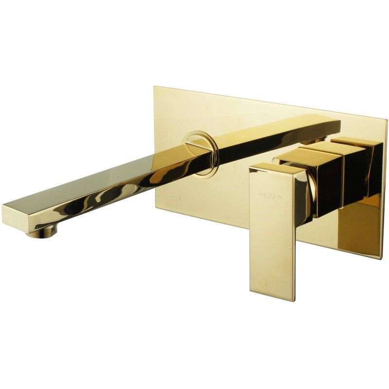 Mexen Cube inbyggd tvättställsblandare, guld - 73115-50