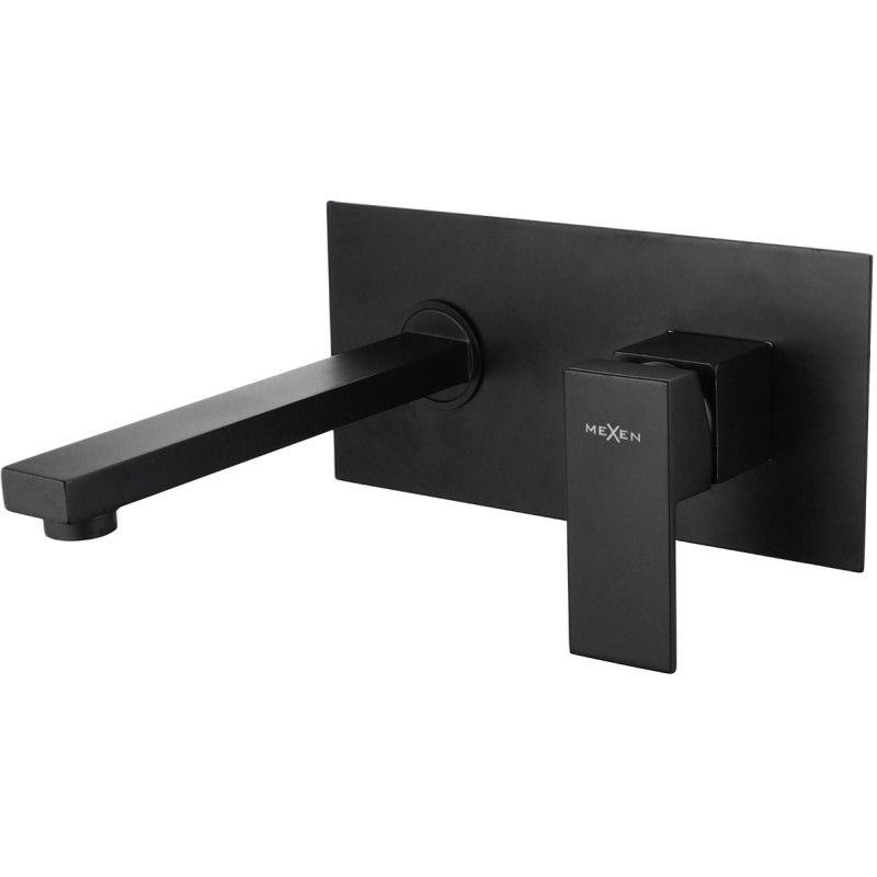 Mexen Cube torneira de lavatório embutida, preta - 73115-70