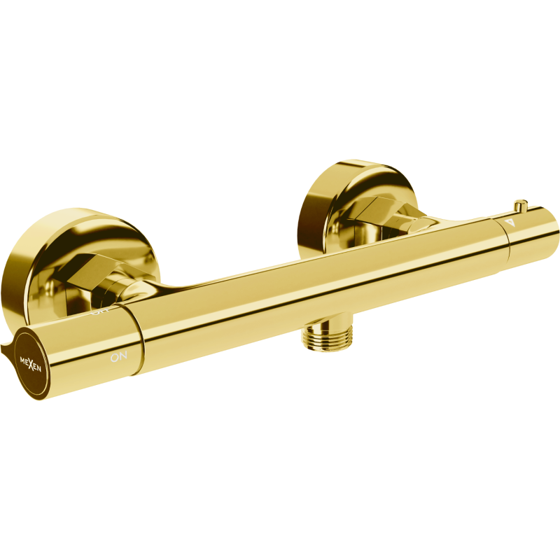 Mexen Slim termostatisk duschblandare, guld - 77105-50