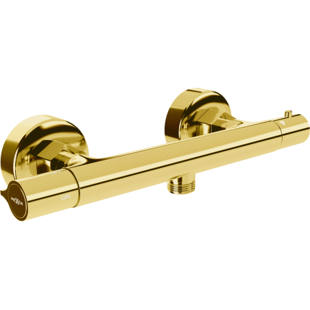 Mexen Slim thermostatic shower faucet, gold - 77105-50