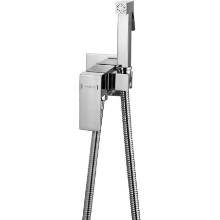 Mexen Cube grifo bidé empotrado con conjunto de punto, cromo - 7599150-00