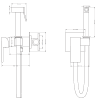 Mexen Cube concealed bidet tap with point set, gold - 7599150-50
