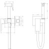 Mexen Cube robinet de bidet encastré avec ensemble point, noir - 7599150-70