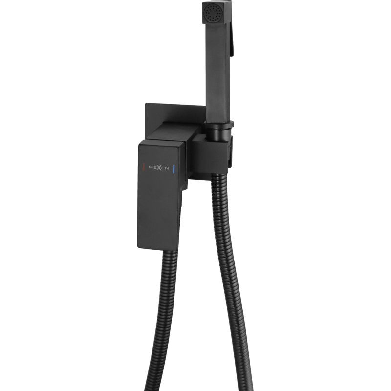 Mexen Cube robinet de bidet encastré avec ensemble point, noir - 7599150-70