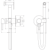 Mexen Elba concealed bidet tap with point set, black - 7599250-70