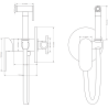 Mexen Milo robinet de bidet encastré avec ensemble ponctuel, or - 7599350-50