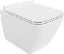 Mexen Vega rimless WC-pott aeglaselt sulguva õhukese duroplast-kaanega, läikiv valge - 30654000