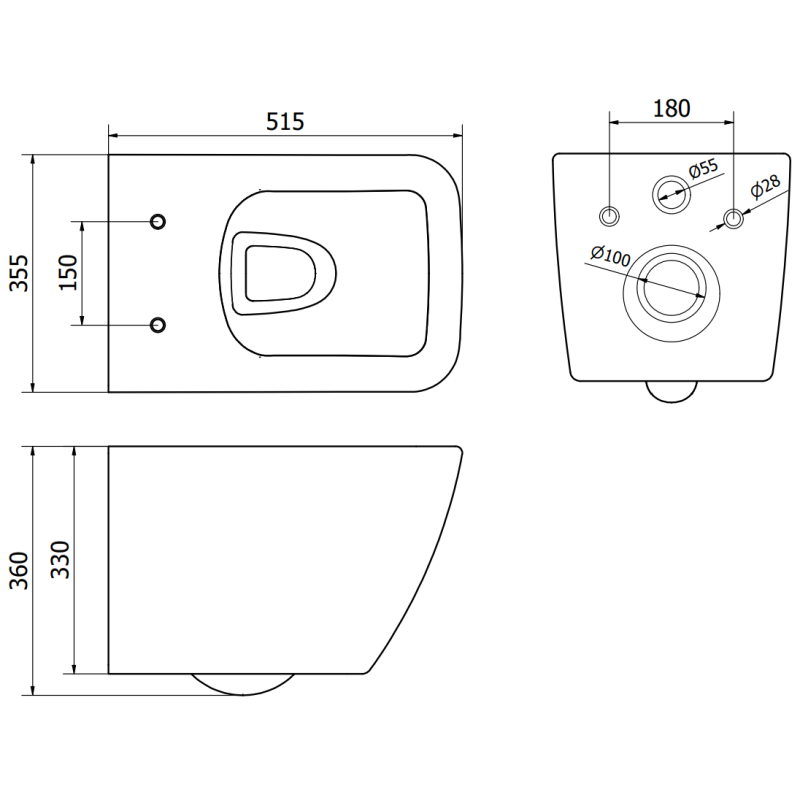 Mexen Vega Rimless WC bowl with slim soft-close seat, duroplast, white gloss - 30654000