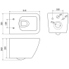 Mexen Vega rimless WC-pott aeglaselt sulguva õhukese duroplast-kaanega, läikiv valge - 30654000