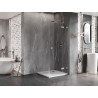 Mexen Lunar T parem avanev dušinurk, parempoolne, 80 x 80 cm, läbipaistev, harjatud nikkel - 834T-080-080-97-00-P