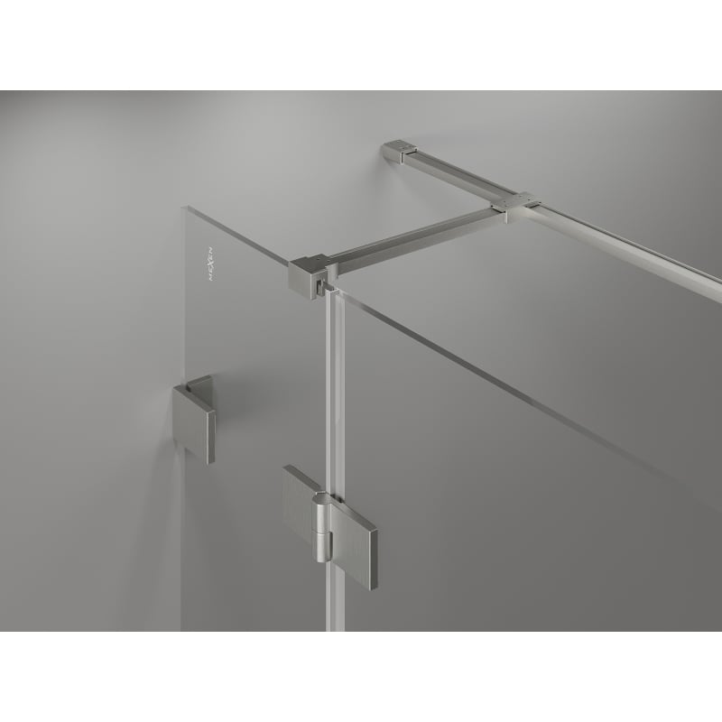 Mexen Lunar T cabine de douche pivotante droite 85 x 100 cm, transparent, nickel brossé - 834T-085-100-97-00-P