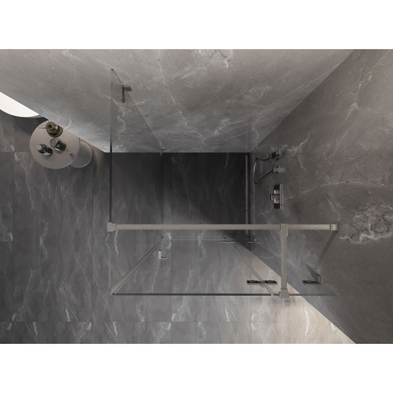 Mexen Lunar T cabine de duche de correr direita 90 x 90 cm, transparente, níquel escovado - 834T-090-090-97-00-P