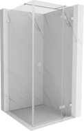 Mexen Lunar T desna preklopna tuš kabina 90 x 90 cm, prozirna, brušeni nikal - 834T-090-090-97-00-P