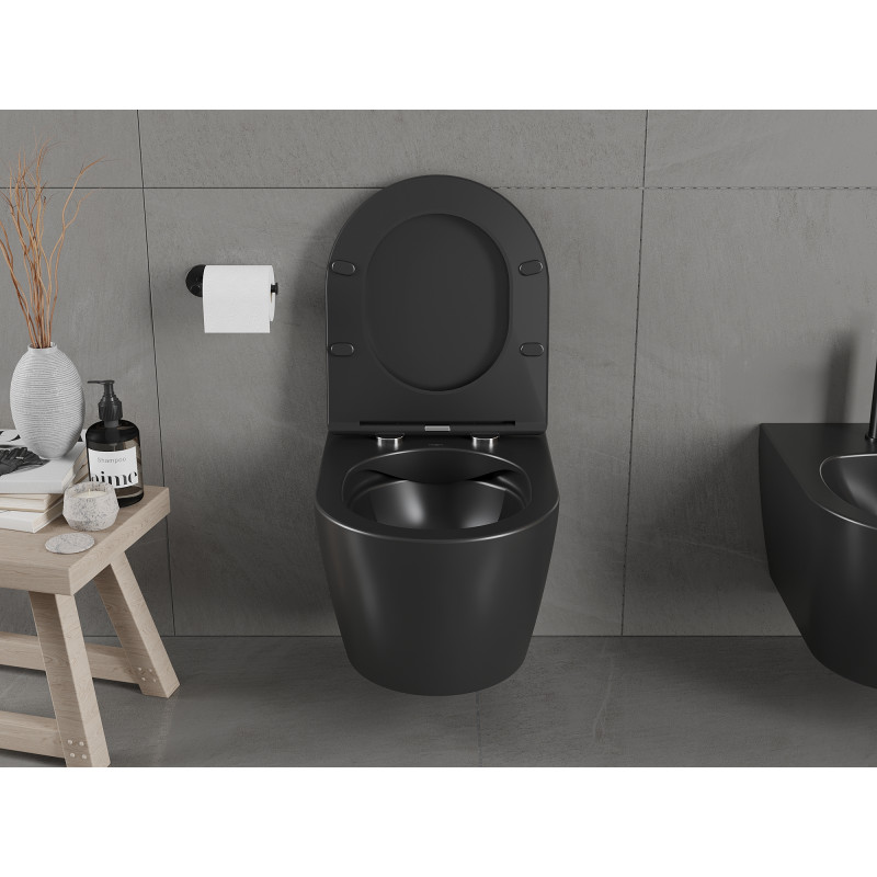 Mexen Carmen rimloze wc-pot, zwarte mat - 3388XX85