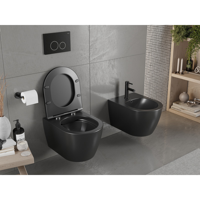 Mexen Carmen rimloze wc-pot, zwarte mat - 3388XX85