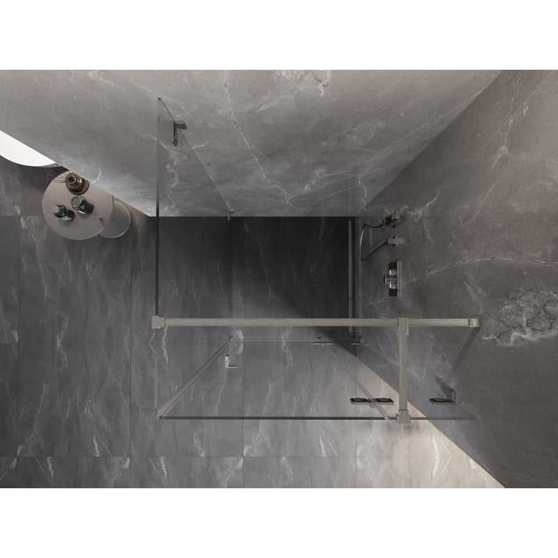Mexen Lunar T paremalt avatav dušikabiin 100 x 100 cm, läbipaistev, harjatud nikkel - 834T-100-100-97-00-P