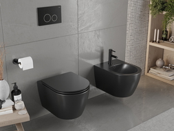 Mexen Carmen miska wc Rimless z deską wolnoopadającą slim, duroplast, czarna mat - 30881085