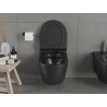 Mexen Carmen WC-Schüssel Rimless mit langsam schließendem Slim-Sitz, Duroplast, schwarz matt - 30880185