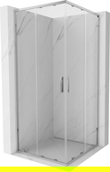 Mexen Exo square sliding shower cabin 85 x 85 cm, transparent, chrome - 8111-085-085-01-00