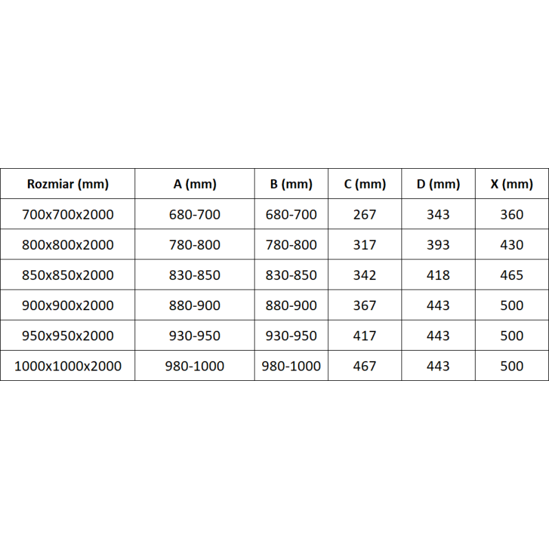 Mexen Exo square sliding shower cabin 85 x 85 cm, transparent, chrome - 8111-085-085-01-00