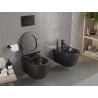 Mexen Carmen taza de inodoro sin reborde con asiento de cierre suave slim, duroplast, negro mate - 30880185