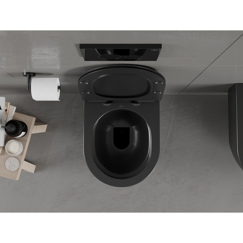 Mexen Carmen Rimless WC bowl with soft-close slim seat, duroplast, matte black - 30880185