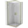 Mexen Exo-S Duo kabina prysznicowa kwadratowa rozsuwana 85 x 85 cm, transparent, złota - 8111-085-085-50-00