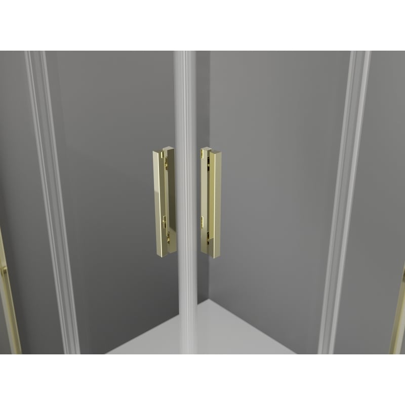 Mexen Exo-S Duo cabina doccia quadrata scorrevole 95 x 95 cm, trasparente, oro - 8111-095-095-50-00