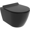 Mexen Carmen rimless WC bowl with slim soft-closing seat, duroplast, matte black - 30880185