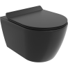 Mexen Carmen taza de inodoro sin reborde con asiento de cierre suave slim, duroplast, negro mate - 30880185