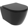Mexen Carmen bacia sanitária Rimless com assento de fechamento suave slim, duroplástico, preto mate - 30881085