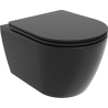 Mexen Carmen rimloze wc-pot met slimgedeelte, langzaam sluitende zitting, duroplast, mat zwart - 30881085