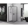 Mexen Exo-S Duo quadratische Duschkabine, 95 x 95 cm, transparent, schwarz - 8111-095-095-70-00