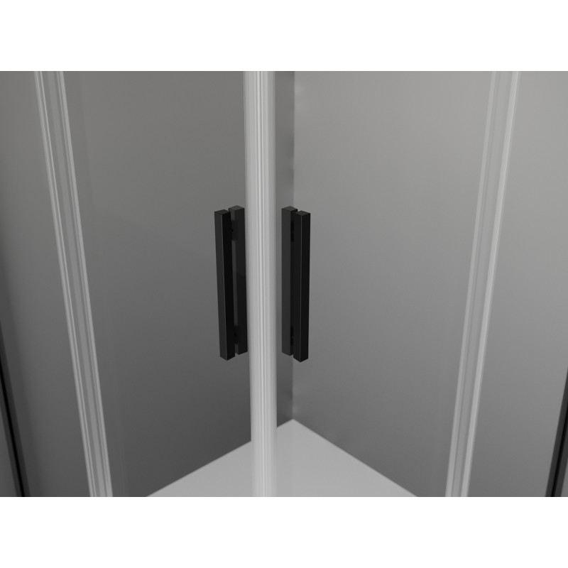Mexen Exo-S Duo cabine de duche quadrada de correr 95 x 95 cm, transparente, preta - 8111-095-095-70-00