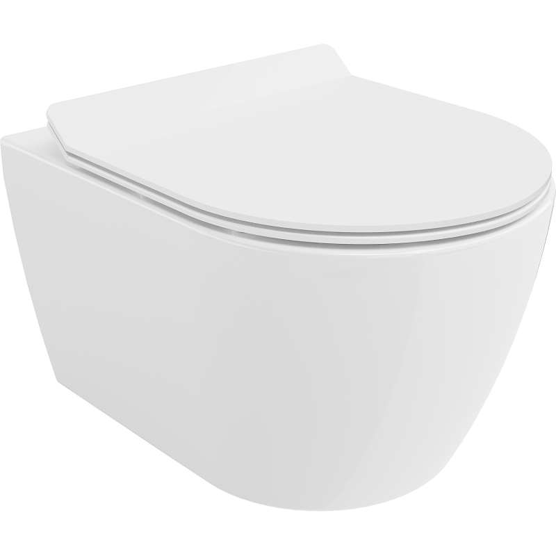 Mexen Carmen inodoro rimless con asiento de cierre suave slim, duroplast, blanco brillo - 30880100