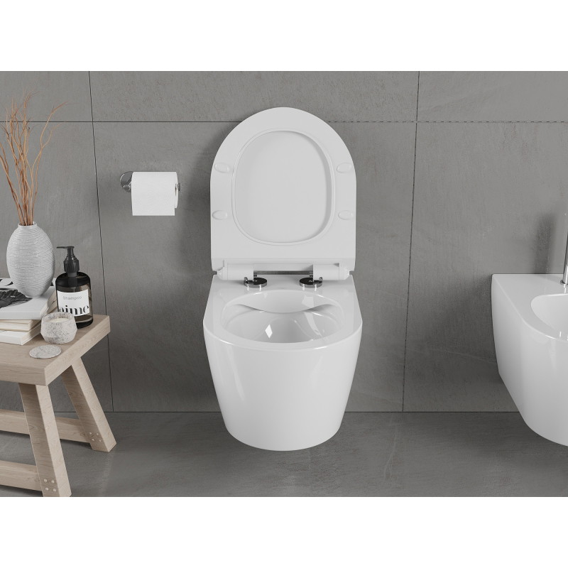Mexen Carmen Rimless WC Bowl with Soft-close Slim Seat, Duroplast, Glossy White - 30880100