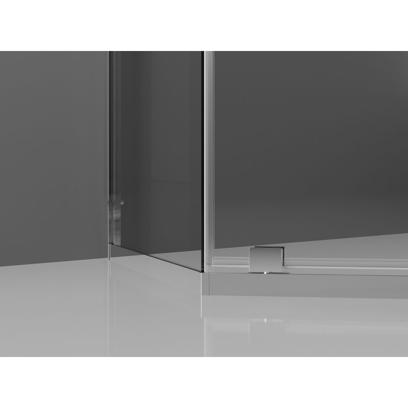 Mexen Exo cabina doccia pentagonale a battente 90 x 80 cm, trasparente, cromo - 812-090-080-01-00