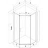 Mexen Exo-R pentagonna tuš kabina s krilnimi vrati 100 x 80 cm, prozorna, krom - 812-100-080-01-00