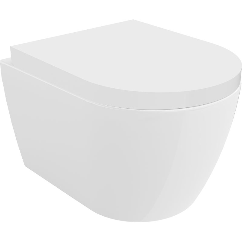 Mexen Carmen wandhängende WC-Schüssel Rimless mit langsam schließendem, hartem Deckel, Duroplast, glänzend weiß - 30880200