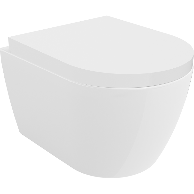 Mexen Carmen WC sans rebord avec abattant à descente assistée en duroplast, blanc brillant - 30880200