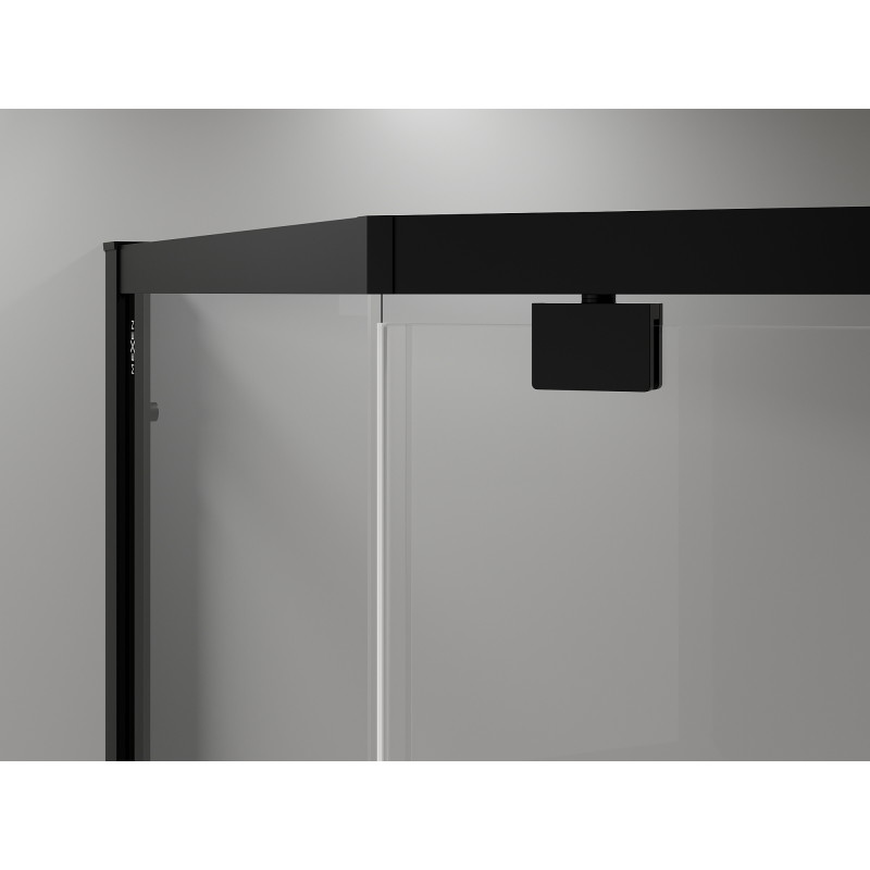 Mexen Exo-R femkantig duschkabin med gångjärnsdörr 100 x 90 cm, transparent, svart - 812-100-090-70-00