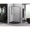 Mexen Exo cabine de douche pentagonale battante 100 x 90 cm, transparent, noir - 812-100-090-70-00