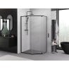 Mexen Exo pentagonal shower enclosure swing 100 x 90 cm, transparent, black - 812-100-090-70-00