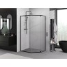 Mexen Exo-R cabine de duche pentagonal de abrir 100 x 90 cm, transparente, preta - 812-100-090-70-00