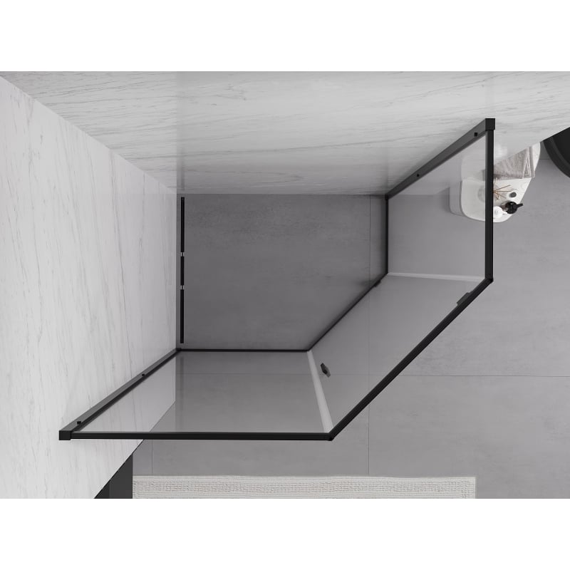 Mexen Exo-R pentagonal hinged shower cabin 100 x 90 cm, transparent, black - 812-100-090-70-00